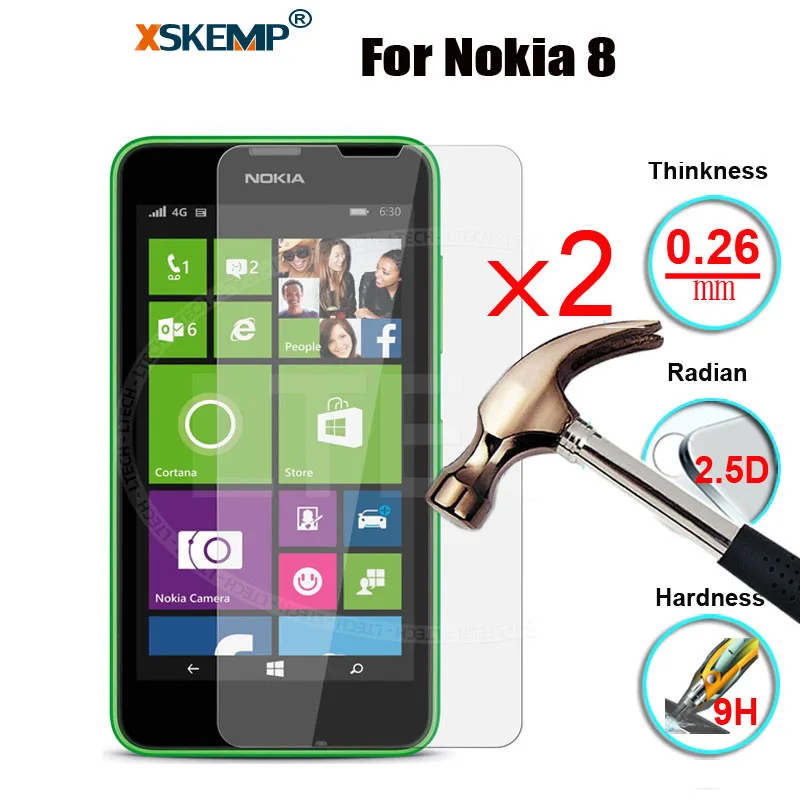 XSKEMP 2 шт./лот 2.5D 9H закаленное стекло для Nokia 8 Ультрапрозрачная Защитная пленка