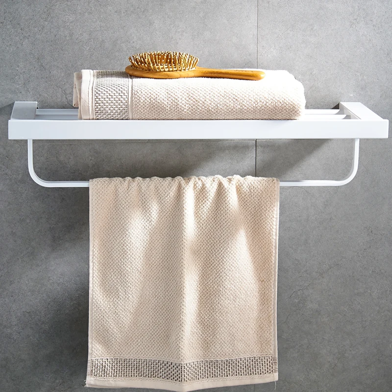 MTTUZK 304 вешалка для полотенец из нержавеющей стали, вешалка для полотенец, белая полка, набор аксессуаров для ванной комнаты, крючок для халата, туалетная щетка, аксессуары для ванной комнаты