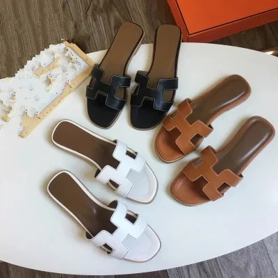 

Summer h sandals ladies luxury ladies design sandals real leather shoes flat shoes shoes fashion sneakers women size 34-41