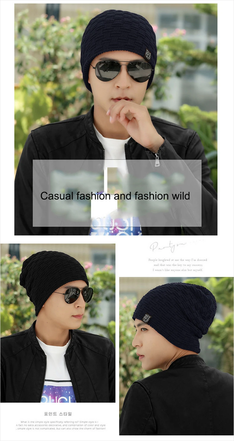 Mens Winter Hat Casual Brand Knitted Ladies Hats Beanies Stocking Hat Plus Velvet Rasta Cap Skull Bonnet Hats For Men