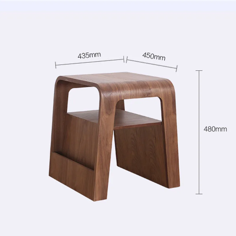 Walnut Finish Magazine End Table