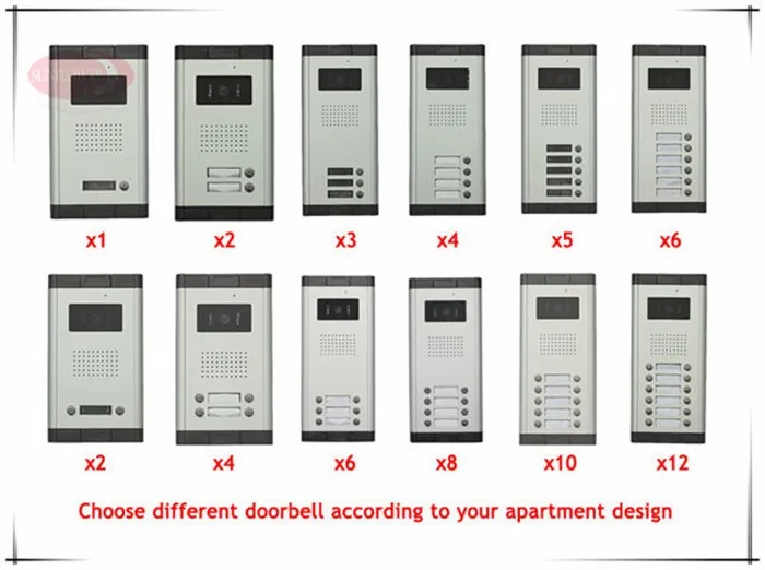 12 кнопок цветной видеодомофоны домофон системы s 12 lcd безопасности дверной Звонок для 12 квартиры + система контроля доступа + электронный