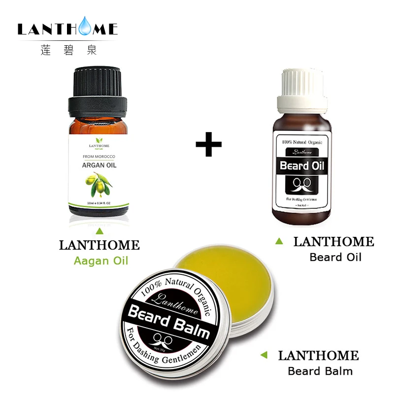 

Men's Natural Argan OiL & Beard Oil Beard Balm Organic Beard Conditioner Pomade Moisturizing Eco Style gel for Beard Shaping