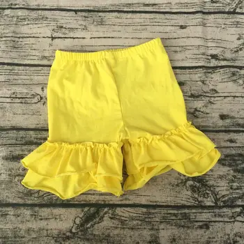 

2017 New summer Boutique spandex cotton toddler girls ruffle shorts mutiple colors double ruffle style girls shorts