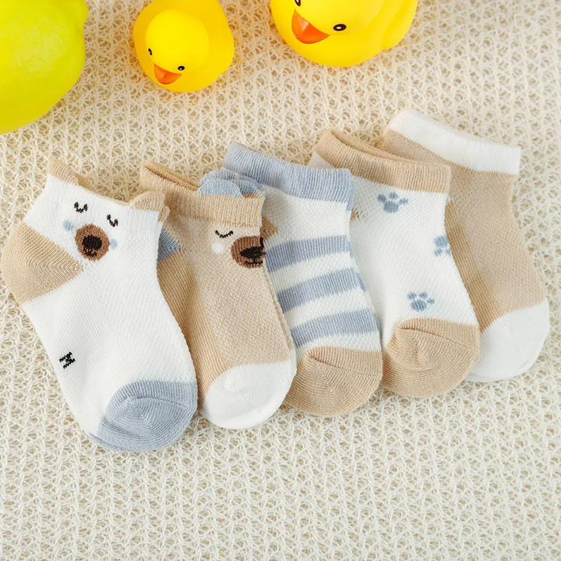 

Brown 5Pairs Cotton Cartoon Baby Socks Newborn Baby Boys Girls Sock Cute Toddler Kid Socks 1-5Y Newborn Clothing Accessories