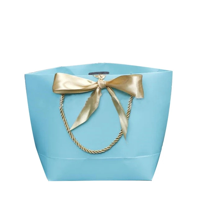 21x7x17cm Colorful Paper Bag With Handle Cute Bow Ribbon Black Gift Bag