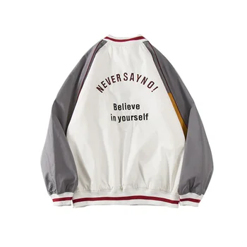 

Jacket Men Zipper Fashion Long Sleeve Striped Baseball Pilot Mens Bomber Jackets Cool Hip Hop Zipper Coat Men Punk Rave 5J041