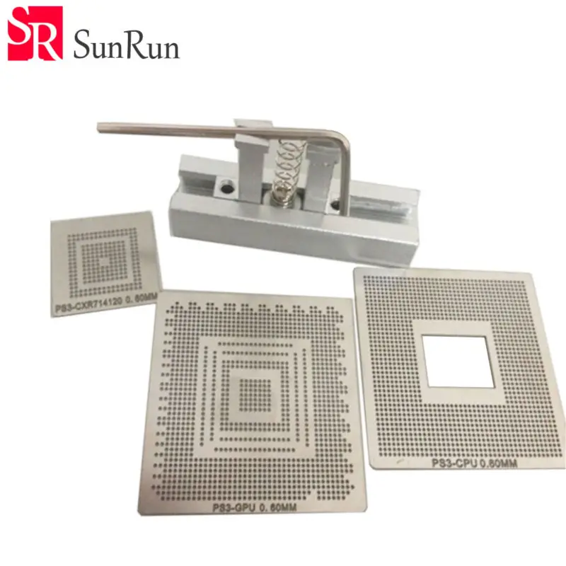 

high quality BGA Reball Stencil Kit for PS3 GPU CPU CXR714120 Repair Templates with 1 Stencil jig Holder Reballing Station