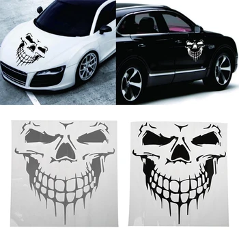 

Big Size Punisher Skull Head Car Sticker Engine Hood Door Window Truck Car styling Reflective Decals
