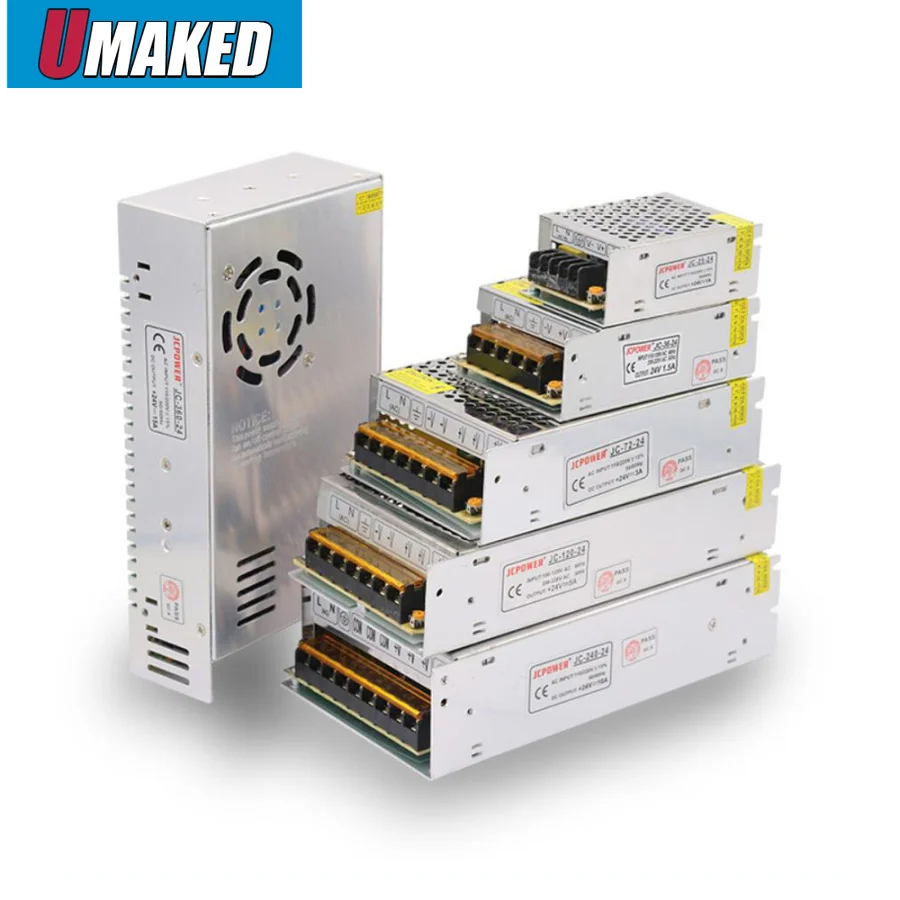 

DC24V 1A/2A/3A/5A/10A/15A/20A/25A AC110V-220V Regulated Switch Power Supply Voltage Converter CCTV Led Strip Free Shipping