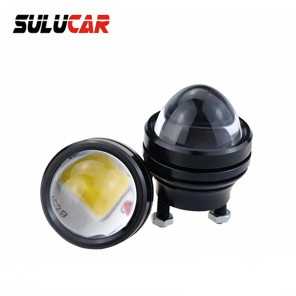 

SULUCAR 2X Car Eagle Eye Led Lens Fog Light 12V Super Bright LED Daytime Running Light DRL Lights Automobile Waterproof