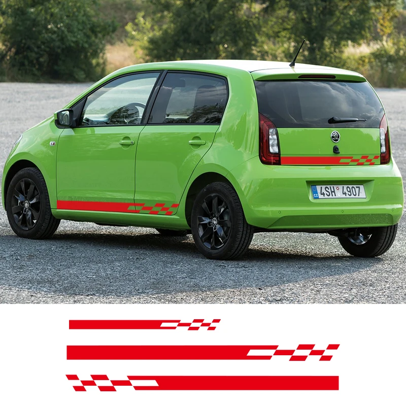 1 компл. 3 шт. виниловые боковые полосы юбка Графика Наклейка для Skoda Fabia Karoq Citigo Visions SuperB Yeti Octavia