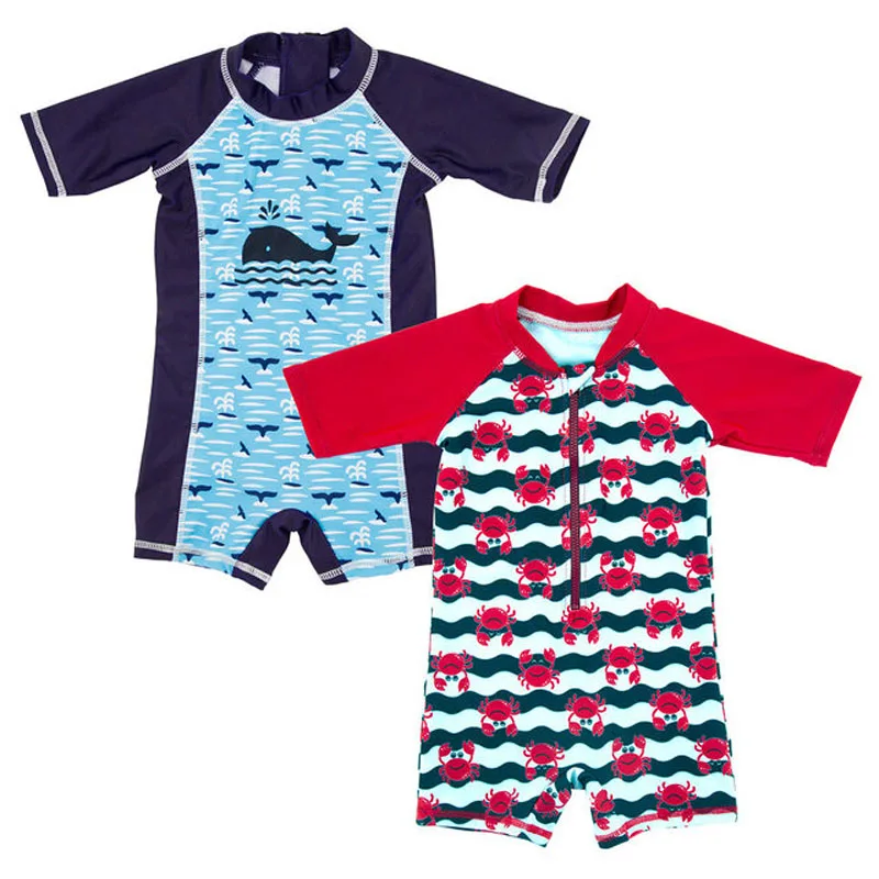 

2019 Baby Swimsuit Girl Kids Swimwear Children Swimsuit Bikini Boy Girls Cute Cartoon Striped One Piece swimsuit beach Crab