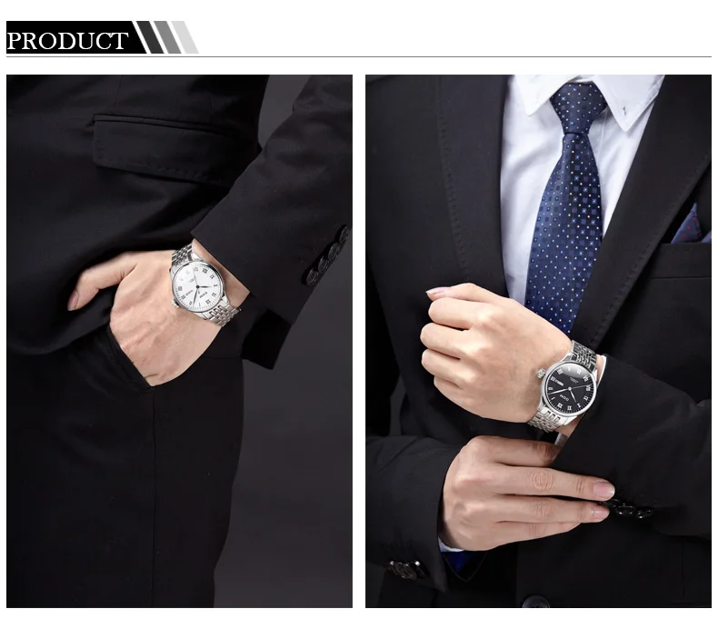 Оригинальные фирменные мужские часы DOM M-59, автоматические, ветрозащитные, из нержавеющей стали, водонепроницаемые, деловые, мужские наручные часы