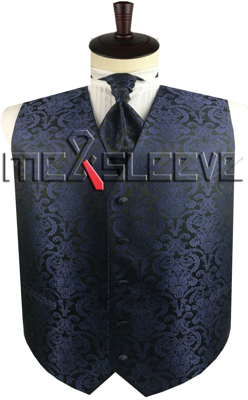 Men/'s Tuxedo Suits Tailored Microfiber Paisley Waistcoat Set For Wedding
