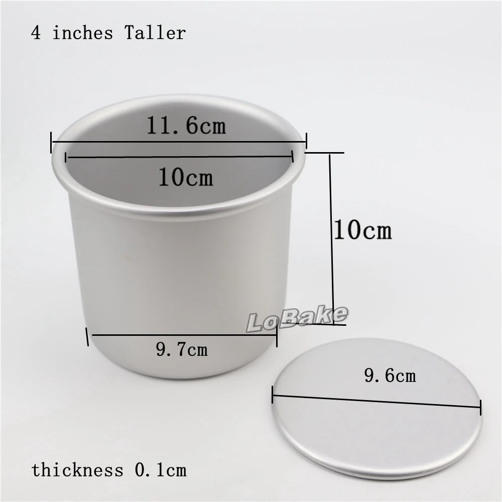 Мини taller 4 дюйма свободное дно 10 см Высота утолщаются Круглый алюминиевый шифон торт форма для выпечки хлеба форма Тирамису сырный торт литье