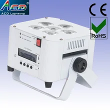 6в1 RGBAW+ УФ пульт дистанционного управления 2,4 г беспроводной dmx512 батарея Powerered беспроводный светодиодный сценический светильник плоский dj par освещение 8 шт./flycase