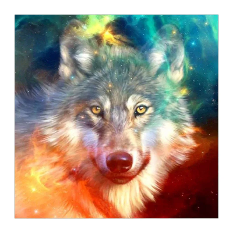 5d Full Square/Round Mosaic Diamond Embroidery colorful wolf diy 3d broderie diamant Accessories wall sticker | Дом и сад