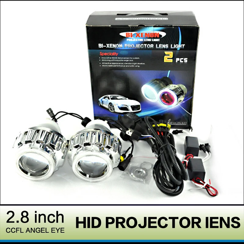 

LHD 2.8 inch Bi-xenon Projector Lens 2.8HQA Blue White Red Lens CCFL Angel Eyes Headlight Headlamp Auto Car