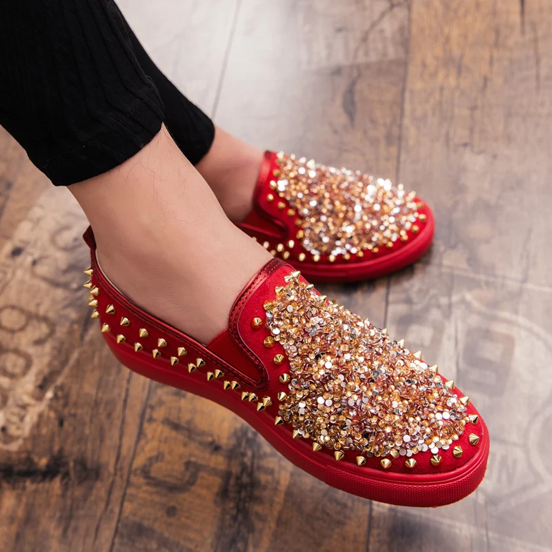 designer rivets leather shoes men luxury brand spiked male footwear rhinestones fashion dress wedding studded oxfords for men (8)