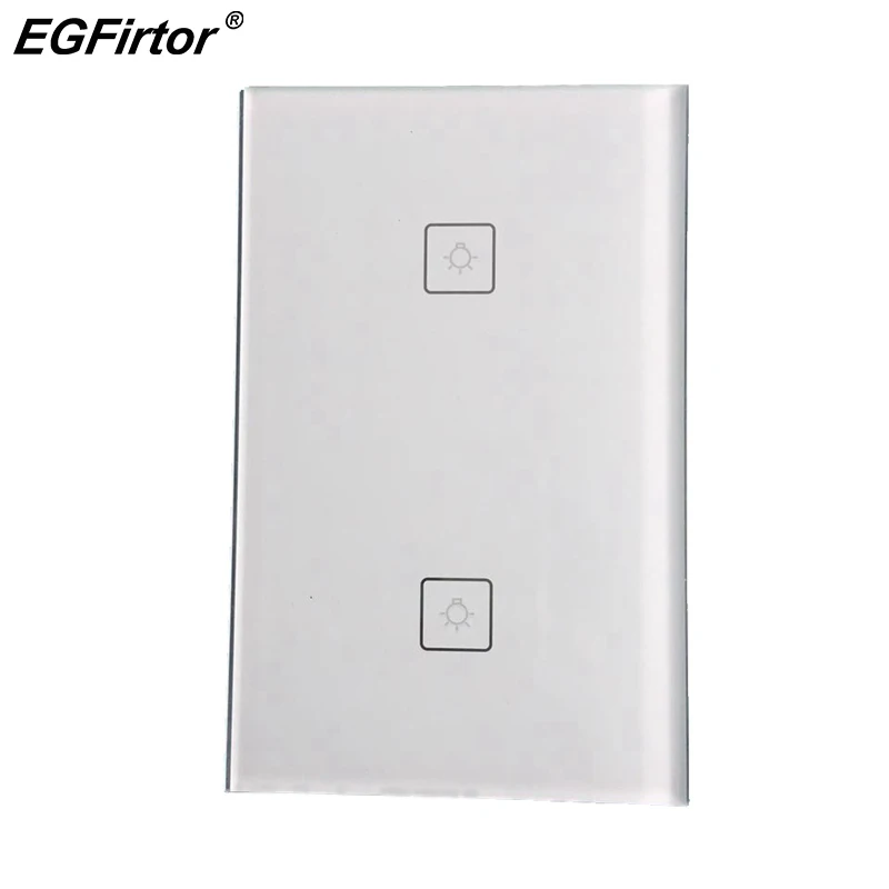 

2 Channels US Standard WIFI Smart Switch Smart Home Rmote Control Light Touch Screen Wall Light Switch Control