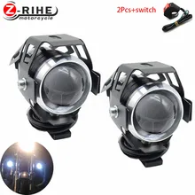 Universale 1/2 PCS 125 W moto rcycle fari lampada ausiliaria U5 led moto rbike accessori faretti 12 V moto DRL spot testa luci
