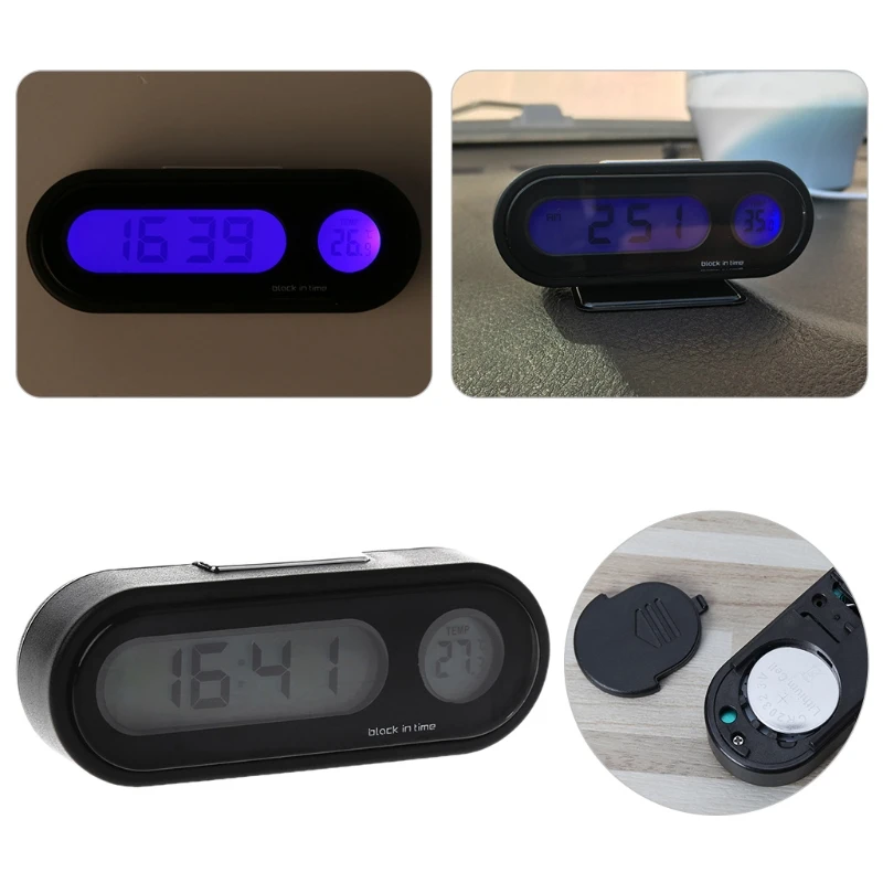 Автомобильные цифровые часы авто украшение мини часы с гигрометром термометр в авто-Стайлинг