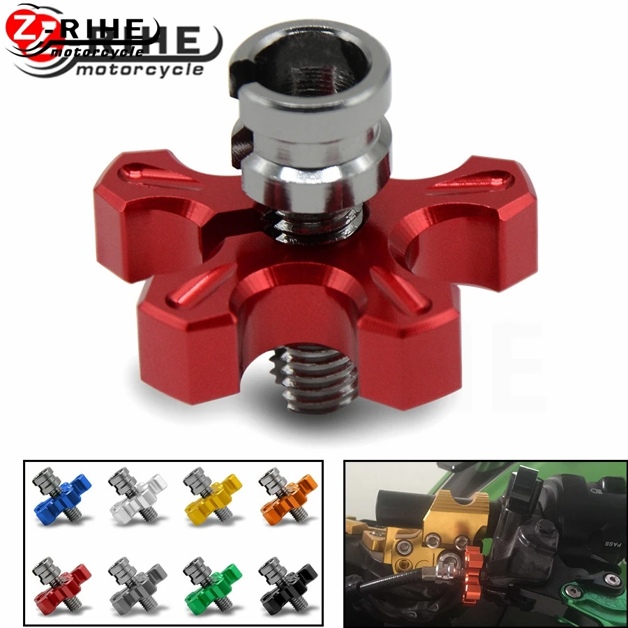 Universal Motorcycle CNC Aluminum Clutch Cable Wire Adjuster for Honda CBR954RR2-RR3 Fireblade 2002-2003 Versys 1000 2012 onward