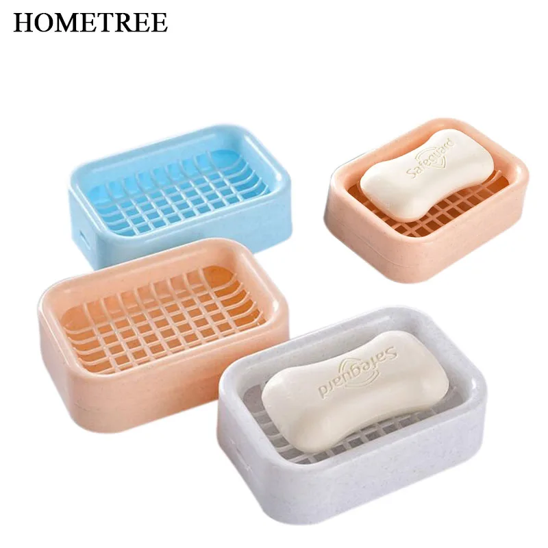 

HOMETREE 1 Pcs New Double layer Soap Case Dishes Waterproof Leakproof Soap Box With Cover Home Bathroom Accessories 10 Color H29
