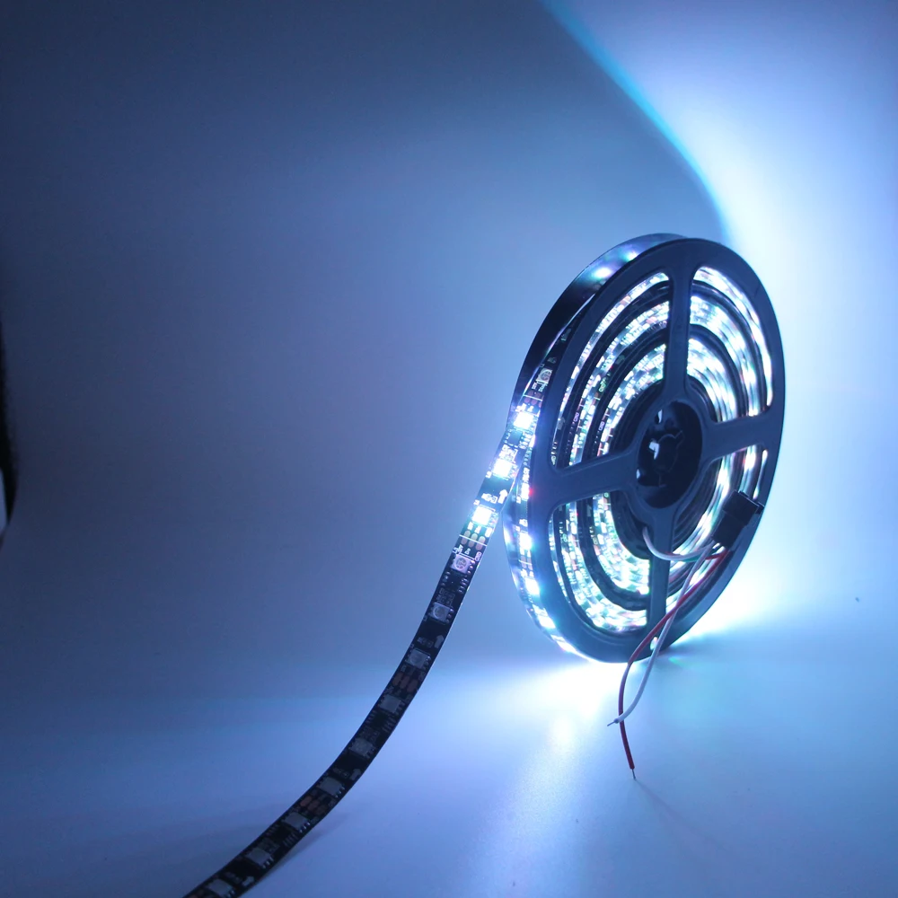 5 м полноцветная светодиодная лента WS2811 DC 12 В чёрно белые печатные платы RGB Smart Pixel