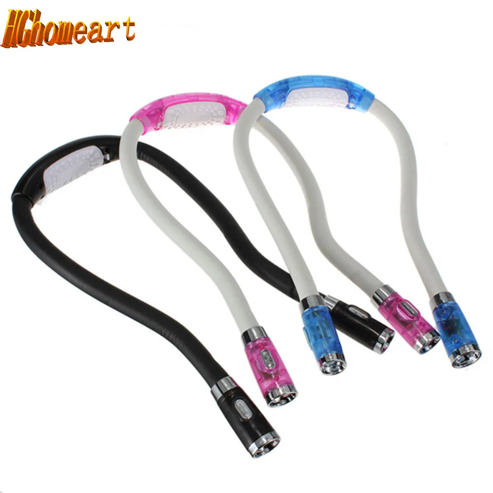 Koop HGhomeart LED nachtlampje Hals Knuffel lamp Flexibel 4 Modes LED Handsfree Leesboek nachtverlichting lamp batterij aangedreven