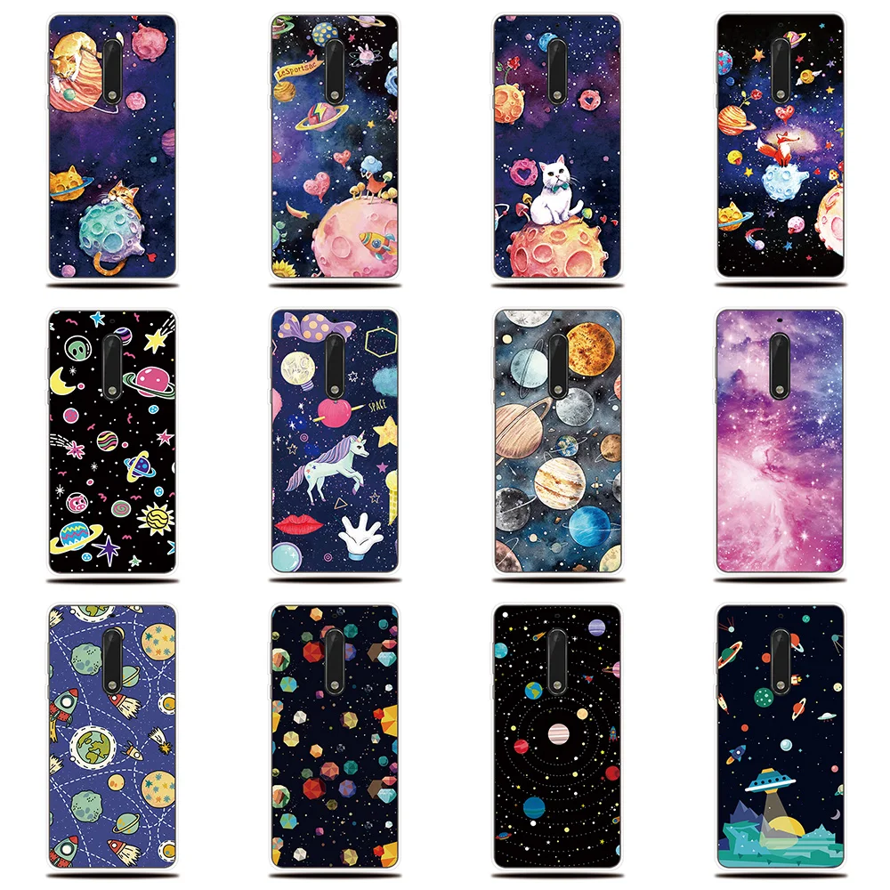 

Outer Space Silicone Phone Case For Nokia 1 2 3 5 6 7 8 X5 X6 X7 Soft Cover For Nokia 2.1 3.1 5.1 6.1 7.1 8.1 Plus Case Cover