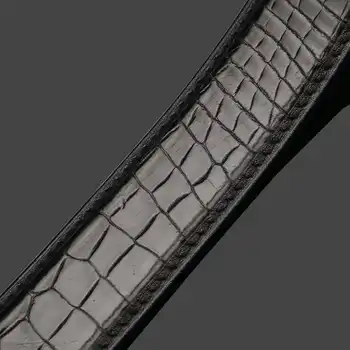 [BATOORAP] 2019 Real High Quality Men Belt Automatic steel buckle Crocodile leather Belts Luxury Brand Designer Belts Black