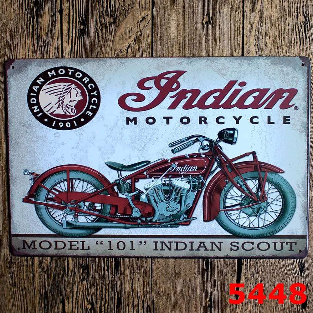 Tin Sign Vintage Indian Motorcycles 1