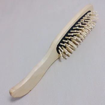 

Natural Bamboo Paddle Cushion Massage Hair Brush Ball-Tipped Wooden Comb Hot Mdf