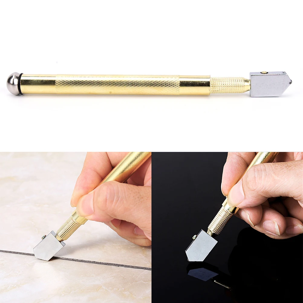 

Top Quality Diamond Antislip Metal Handle Steel Blade Oil Filled Glass Cutter Cutting Tool