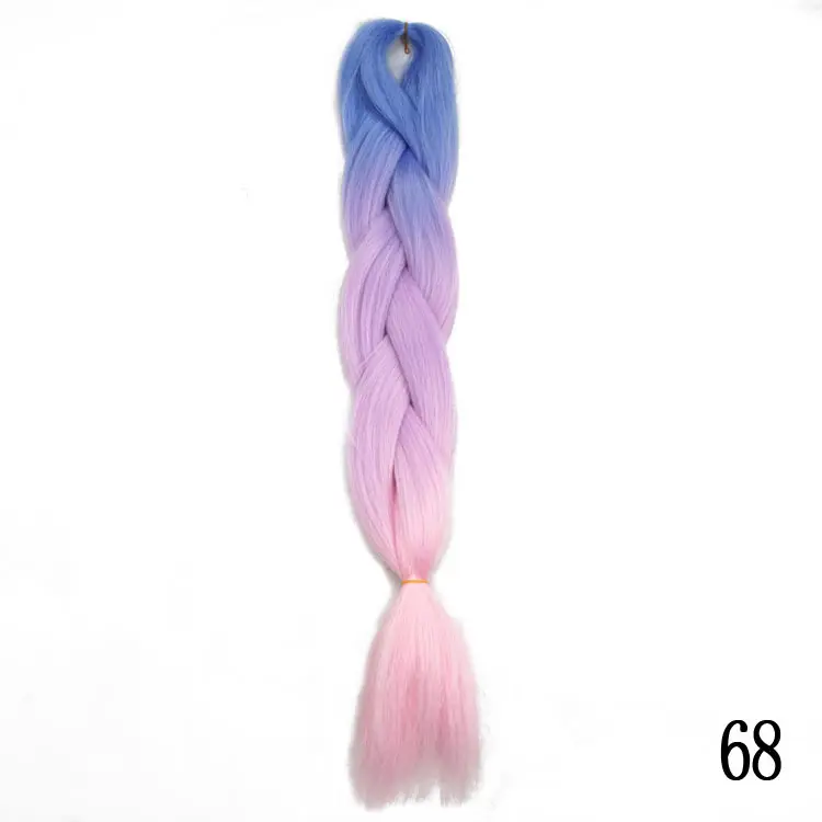 Шелковистые пряди, Омбре, косички для наращивания волос, 24 дюйма, 100 г, синтетические вязанные крючком огромные косички, прически, серый, бордовый, розовый - Цвет: 68
