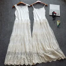 Long white color lace Slip Sexy Slip Dress Under Dress 2019 new 9827 white delicate lace mini slip dress