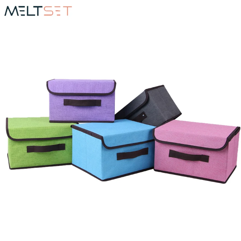 

2pcs/set Multifunction Storage Boxes Wardrobe Closet Organizer Foldable Clothes Storage Basket with Lid Non-Woven Household Box