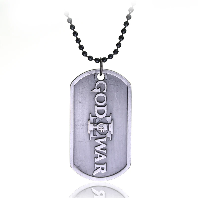 

Hot Game Jewelry PS3 Dog Tag Pendant Necklaces GOD OF WAR 3 Men Bead Chain Necklace Gift -30