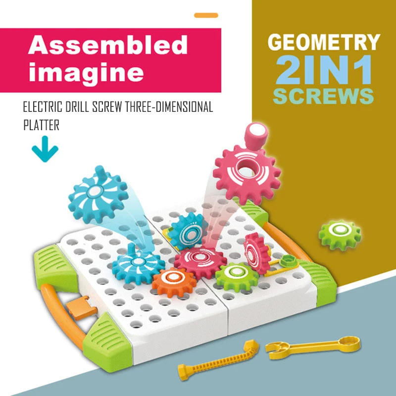 Электрическая дрель винт группа игрушки гайка разборки сборки коробка с инструментами, наборы «2 в 1» и 4-в-1 головоломки игрушки Детские Стволовые развивающие игрушки