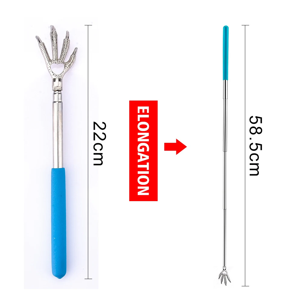 Выдвижная удобная телескопическая чесалка для спины из нержавеющей стали для всего тела, Когтеточка для рук, массажные коготки(цвет в случайном порядке