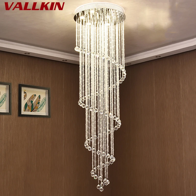 

Modern LED Crystal Chandeliers Lighting Fixtures Dining Room Stairs Chandelier Hanging Lamps Indoor Home Deco Lights Fixture