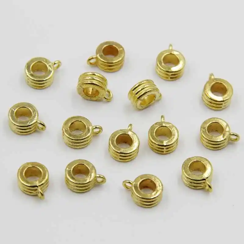 50pcs 5*11mm Cup Gold Bail Beads Fashion Charm Necklace Bracelet Bail
