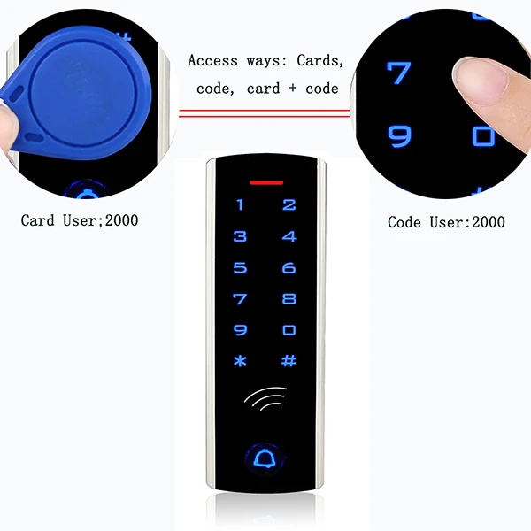 10 шт. RFID карты+ RFID 125 кГц EM карты сенсорная клавиатура система контроля доступа водонепроницаемый металлический корпус светящийся для двери F1289