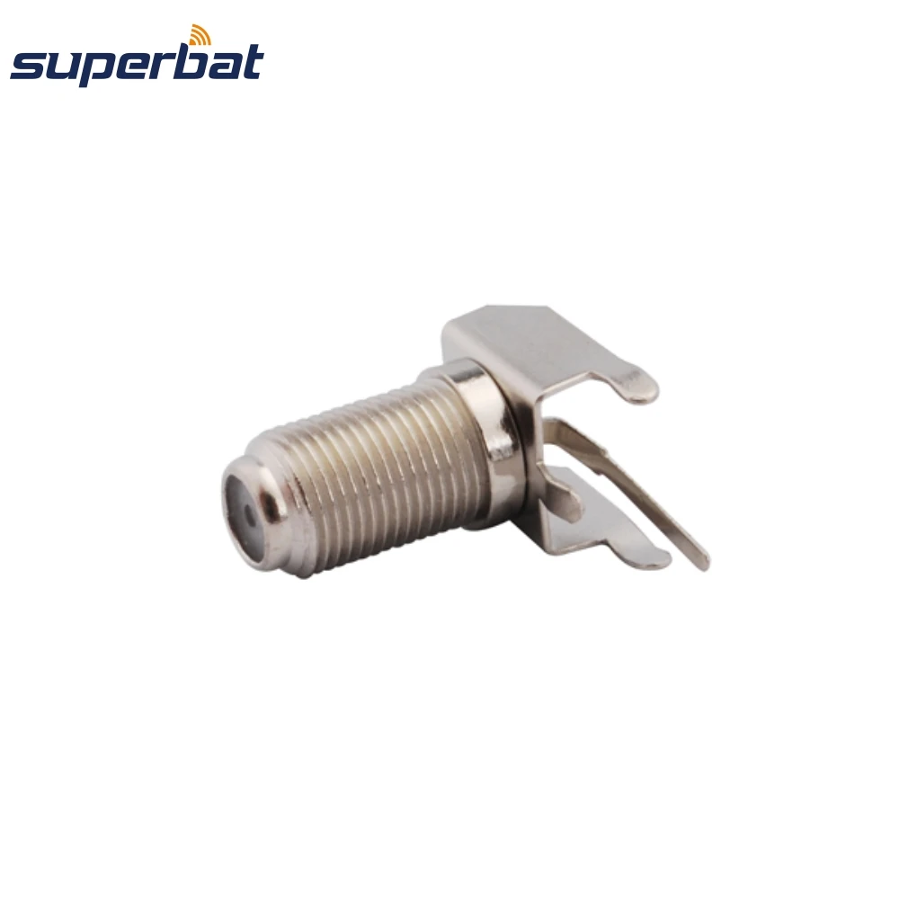 Rf coaxial connector: 10pcs 75 ohm F thru hole female bulkhead right angle PCB mount RF connector for cable RG179 RG174 RG178 RG316 LMR100