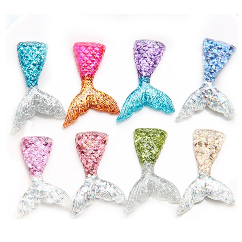 Sale 5PCS/Bag Women paillette jewelry accessory Resin mermaid DIY kid hair accessories mobile phone shell cake decoration