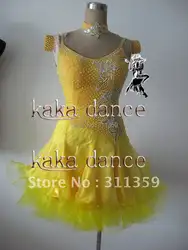 Бесплатная доставка, 100% новый конкурс Костюмы для латиноамериканских танцев Танцы платье, сальса платье, kaka-l231