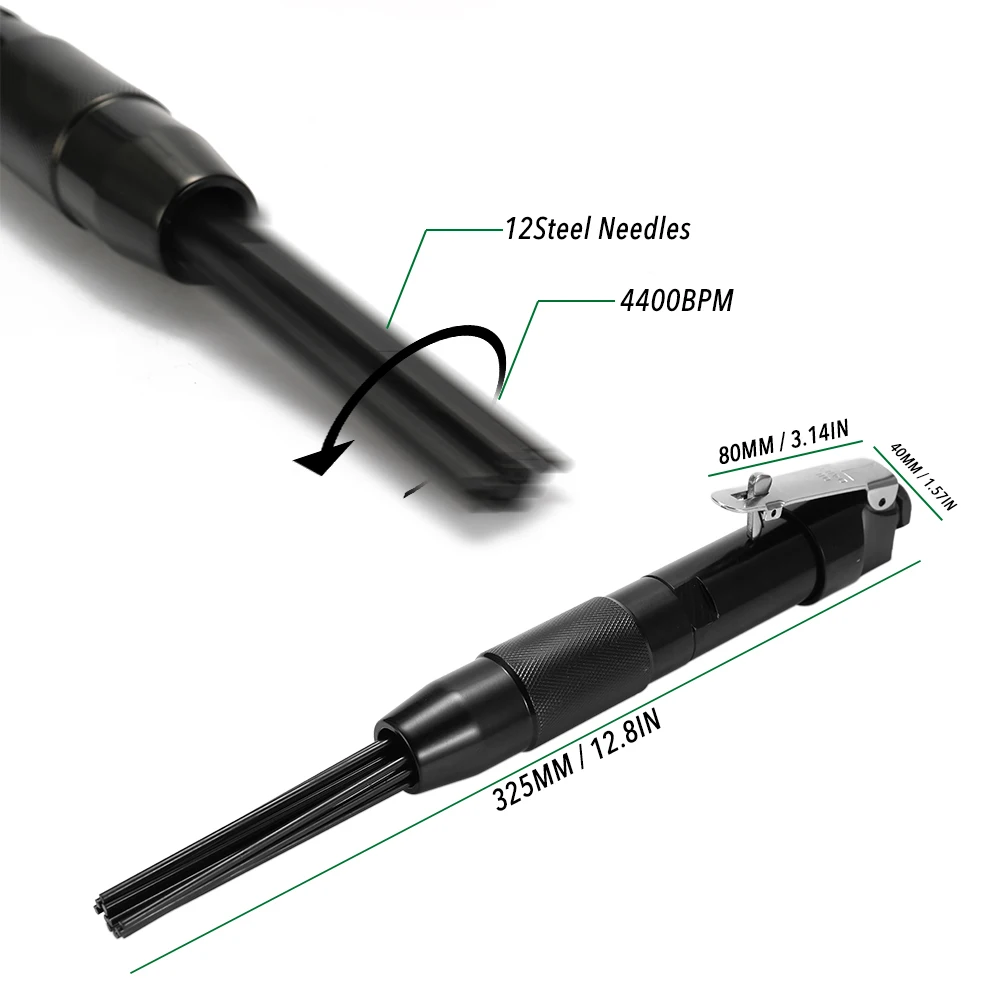 12 игл 3 мм ручной инструмент для снятия заусенцев, пневматический инструмент для удаления ржавчины, коррозии, шлака SY43690