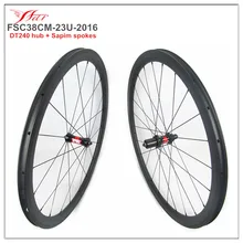 High end Chinese carbon wheelset 38mm 23mm 700C carbon fiber bicycle wheelsets DT240 hub 36 ratchets Sapim aero spokes 20H/24H